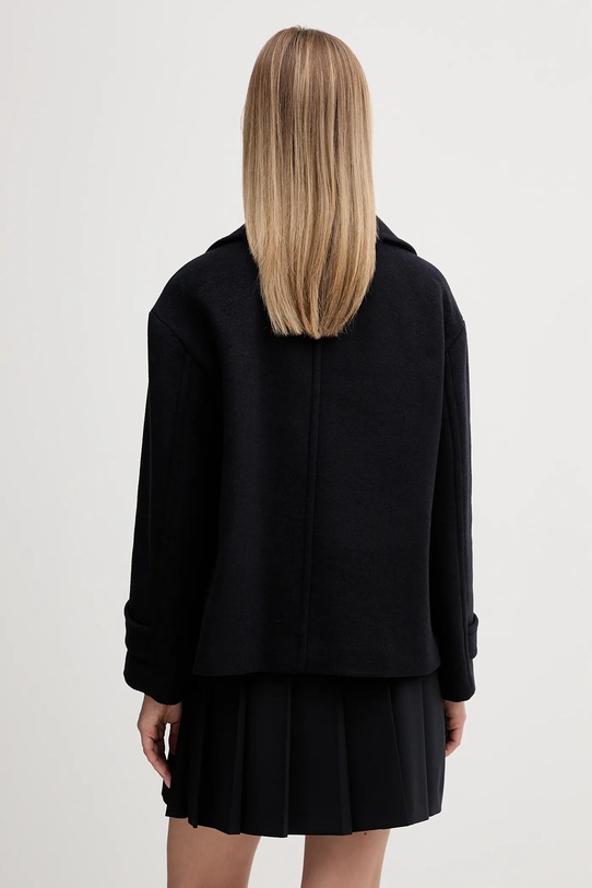 Odzież Sisley płaszcz z dodatkiem wełny 2LAJLN06E granatowy