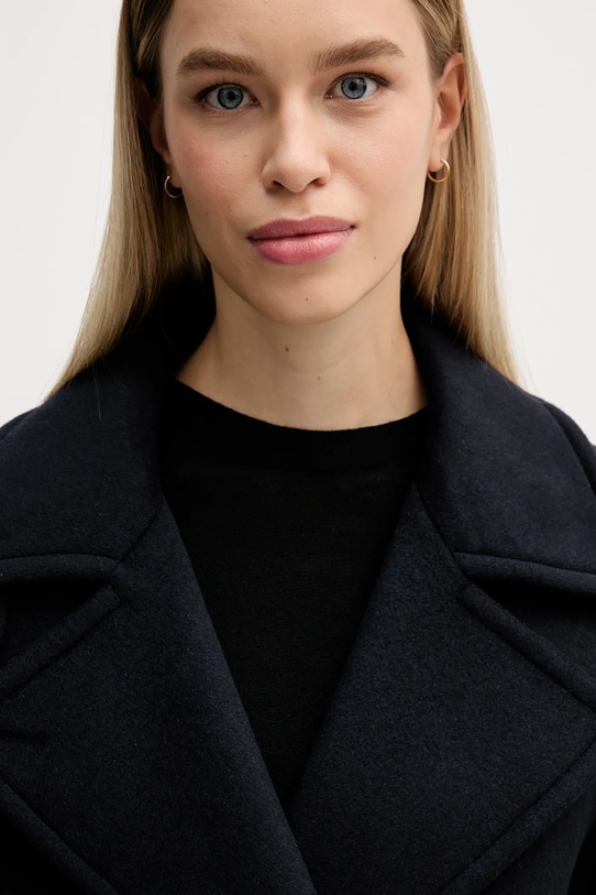 Sisley płaszcz z dodatkiem wełny granatowy 2LAJLN06E