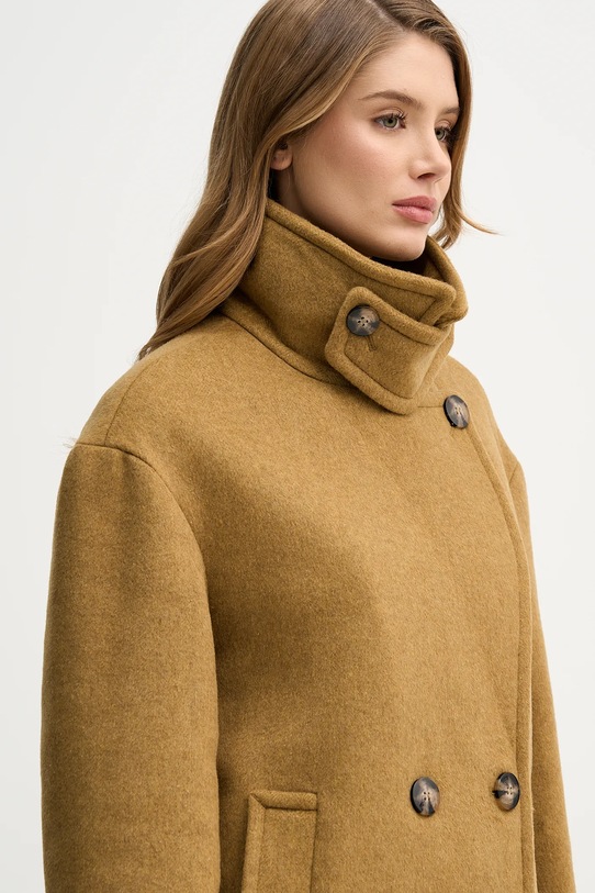 Sisley płaszcz z dodatkiem wełny zielony 2LAJLN06E