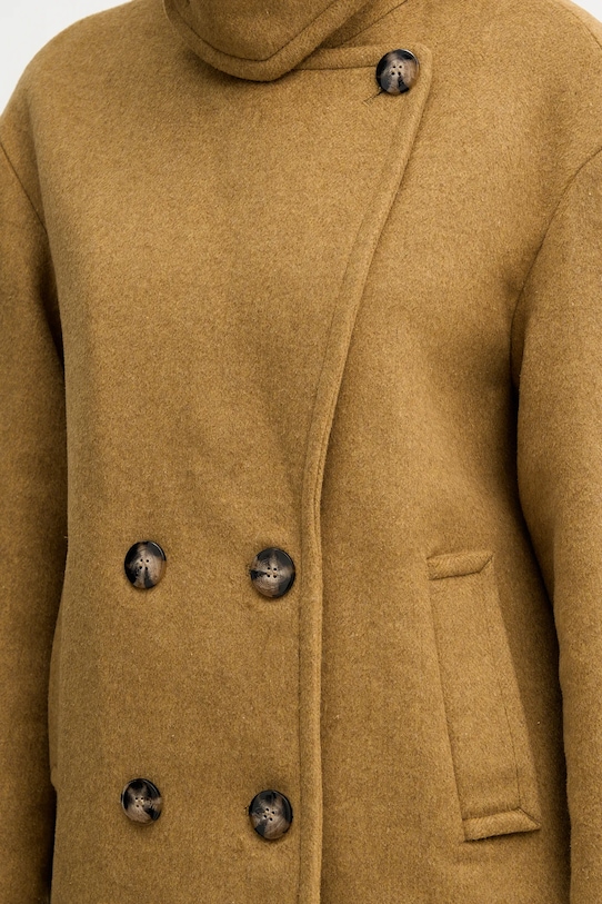 Sisley płaszcz z dodatkiem wełny 2LAJLN06E zielony