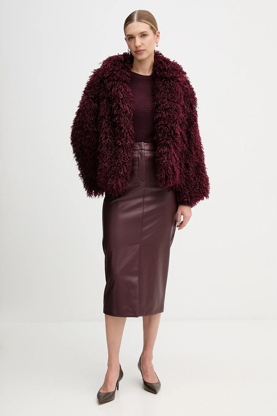 Sandro Ferrone płaszcz S31YBFPONGO bordowy AW25