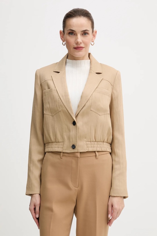 Dkny kurtka WOVEN JACKET nieocieplane beżowy P5GCTC12