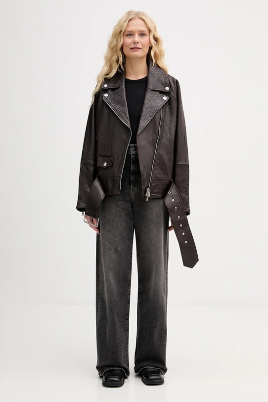 Stand Studio ramoneska skórzana Romy 66617.7970 brązowy AW25