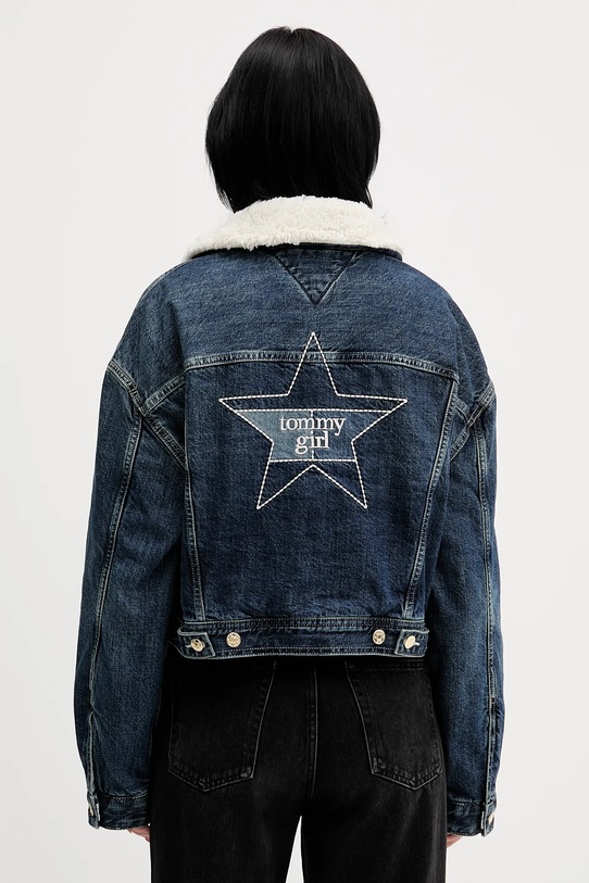 Odzież Tommy Jeans kurtka jeansowa DW0DW22485 granatowy