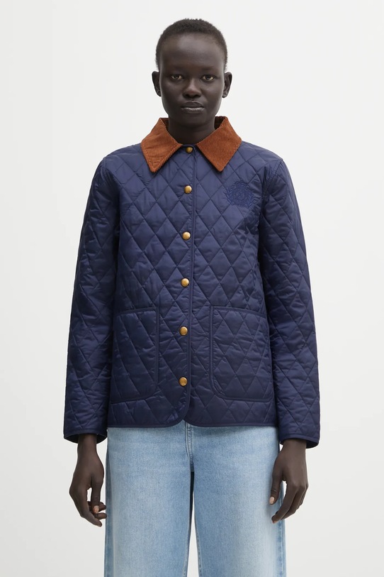 Sporty & Rich kurtka NY Crest Nylon Quilted bez kaptura granatowy JA01962243BL106