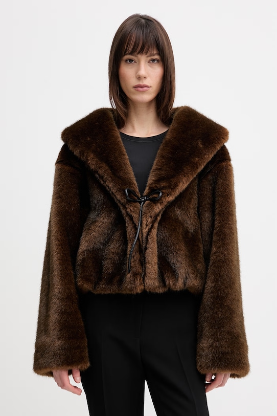 Μπουφάν Nanushka ESTEL oversize καφέ NW25FWJK32578