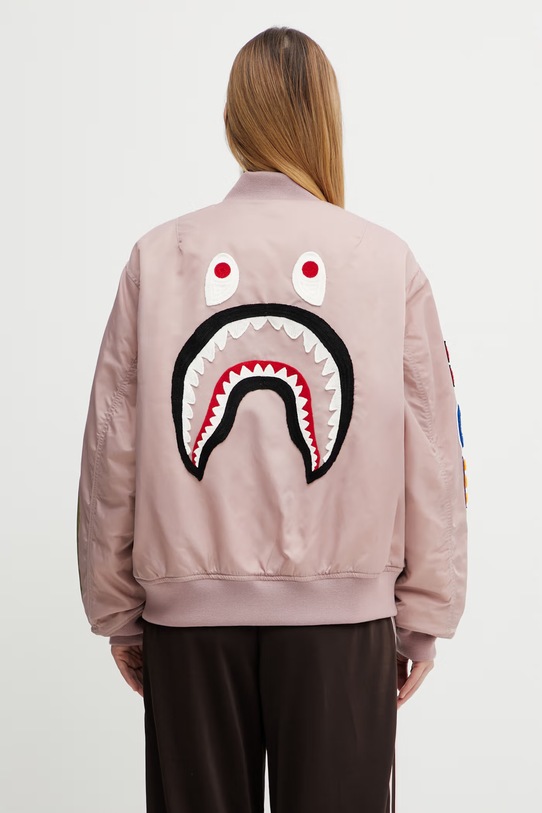 Odzież A Bathing Ape kurtka bomber Shark MA-1 001HJL802003L różowy
