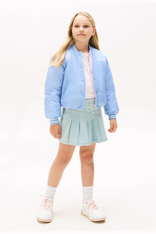 Dziewczynka Tommy Hilfiger kurtka bomber dwustronna dziecięca KG0KG08727.128.176.9BYA niebieski