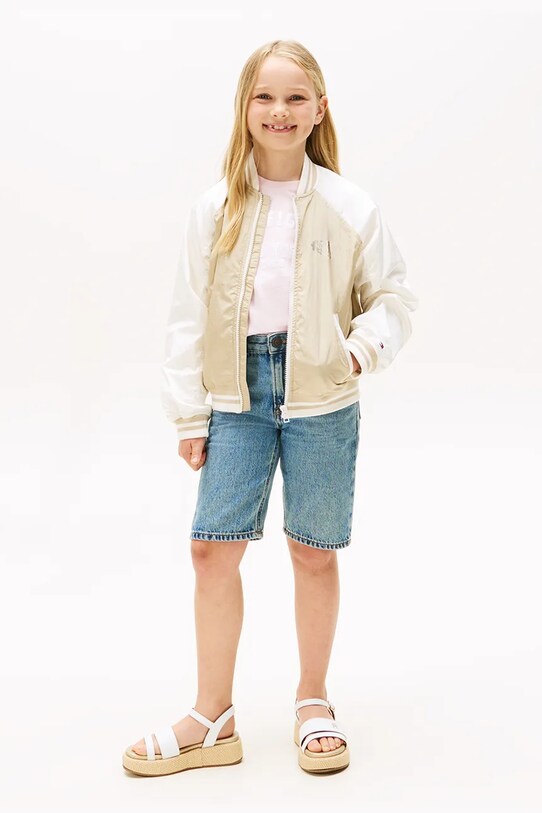 DÍVKA Bomber bunda Tommy Hilfiger KG0KG08754.110.122.9BYA béžová