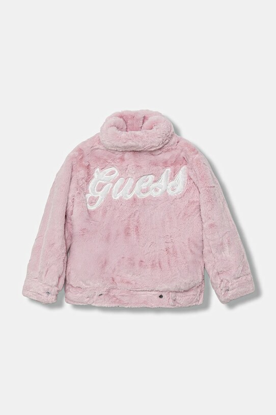 Детско яке Guess изкуствен косъм розов J5YL18.K8BV0.9BYA