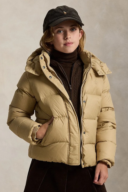 Dětská bunda Polo Ralph Lauren s podšívkou béžová 313970102002