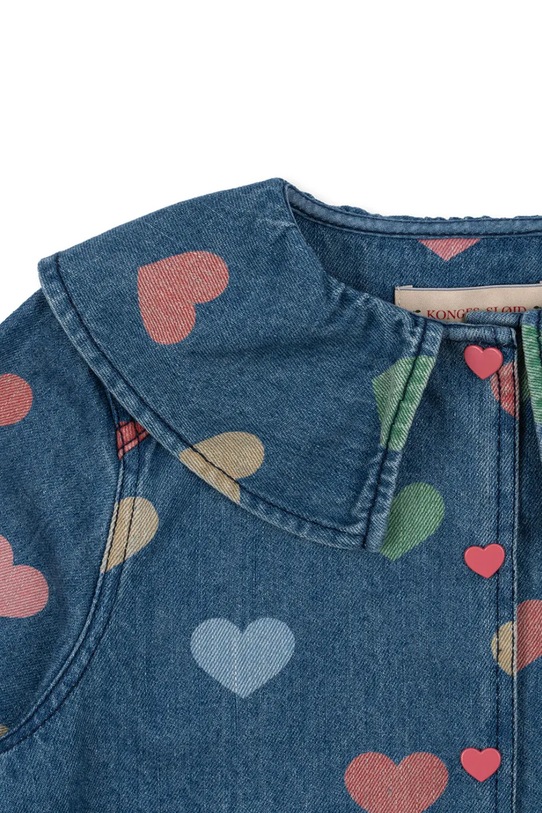 Dziewczynka Konges Sløjd kurtka jeansowa dziecięca MAGOT DENIM SHIRT GOTS KS103883.9BYA granatowy