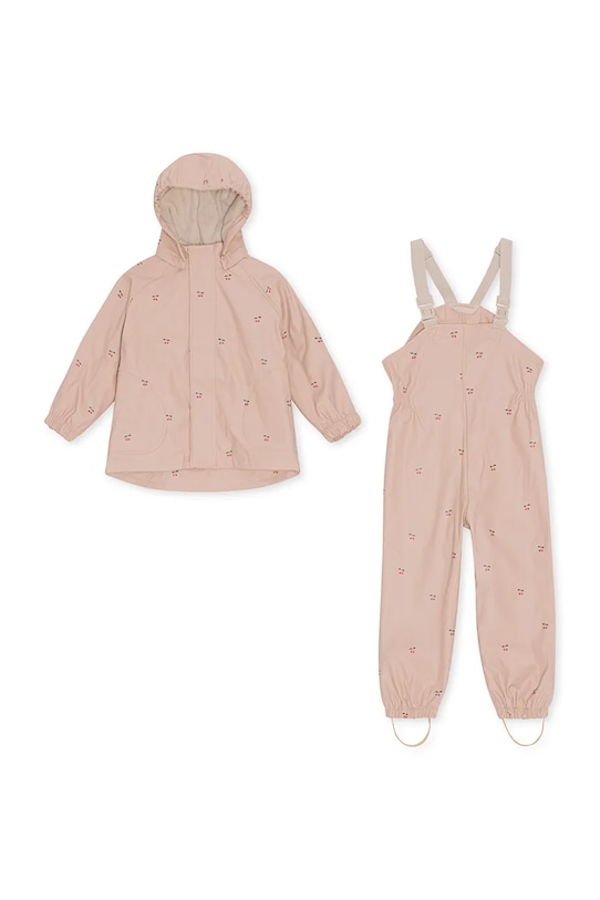 Konges Sløjd set rezistent la ploaie pentru copii RAINY PALME SET cu captuseala roz KS104156.9BYA