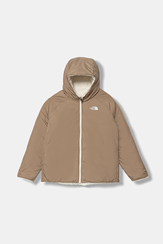 The North Face geacă reversibilă pentru copii G REVERSIBLE PERRITO HOODED JACKET cu captuseala bej NF0A88UEQLI1