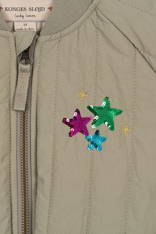 Konges Sløjd kurtka JUNO SEQUIN BOMBER JACKET KS103490.9BYA zielony