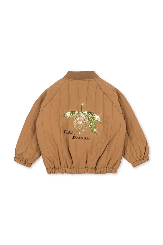 Konges Sløjd kurtka JUNO SEQUIN BOMBER JACKET bez kaptura brązowy KS103490.9BYA