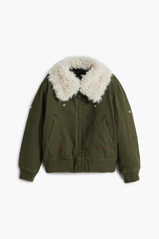 Desigual geacă copii cu captuseala verde 25WGEW12