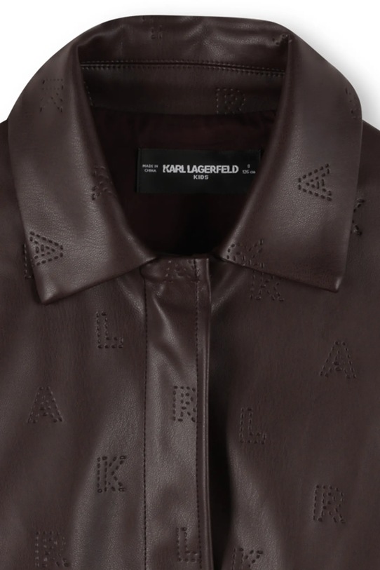 Παιδικό μπουφάν Karl Lagerfeld καφέ Z30607.114.150