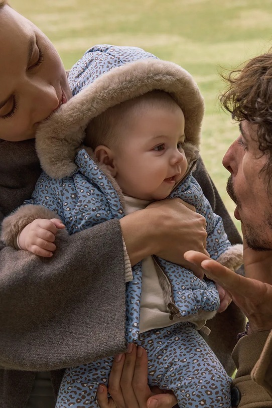 Detská obojstranná bunda Mayoral Newborn jemné zateplenie modrá 2404.2P.Newborn.9BYA