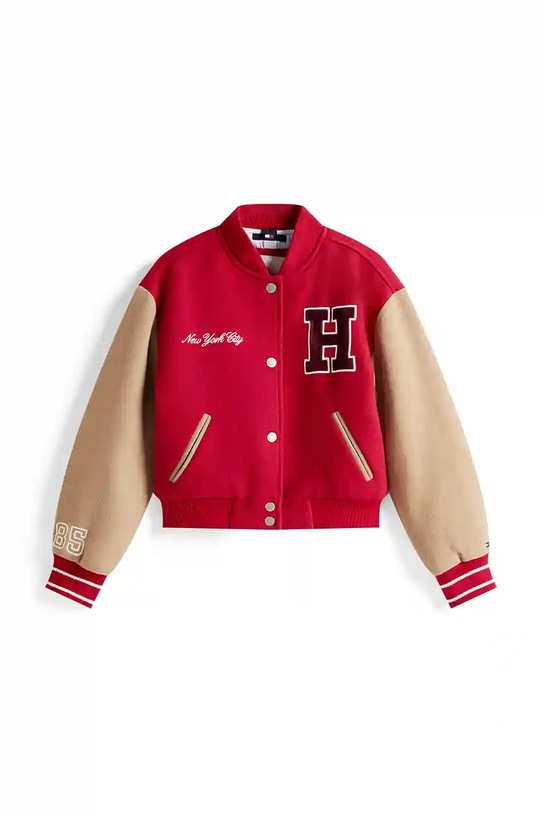 Tommy Hilfiger marynarka niemowlęca z dodatkiem bawełny KG0KG08859.9BYA czerwony AW25