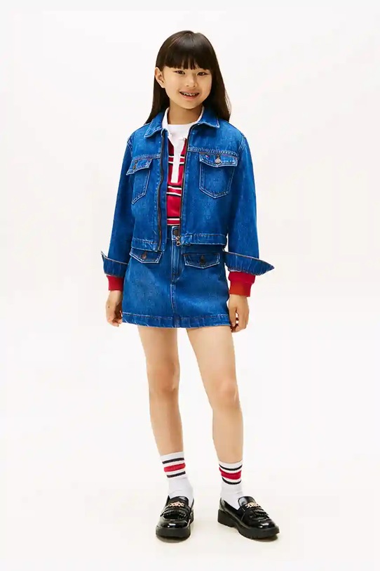 Tommy Hilfiger kurtka jeansowa dziecięca niebieski KG0KG09002.9BYA