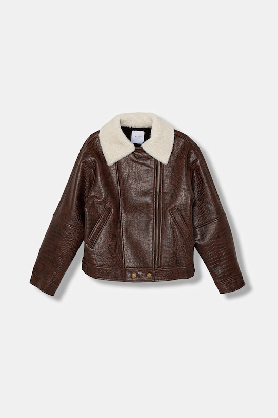 Pinko kurtka dziecięca bez kaptura brązowy KFGB005.C.PE016