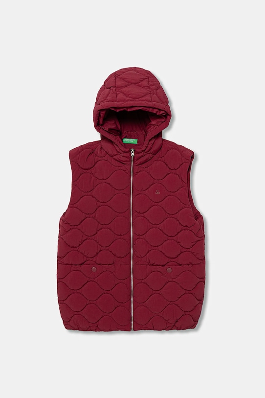 Детская безрукавка United Colors of Benetton с капюшоном бордо 2IGGCJ013.G.seasonal