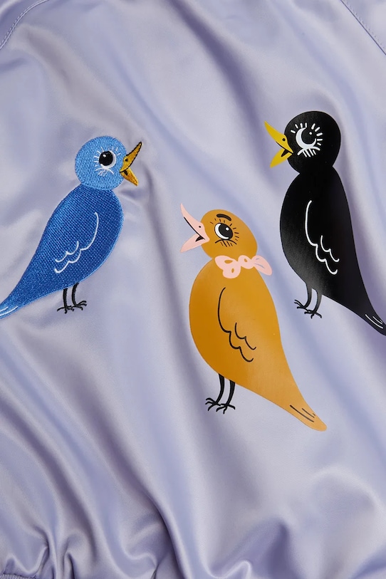 Mini Rodini kurtka bomber dziecięca Birds 2561010145 fioletowy