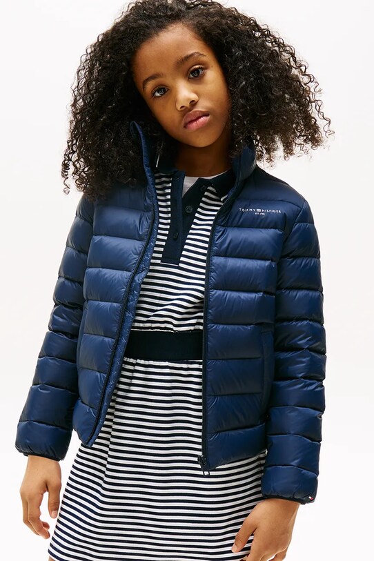Tommy Hilfiger kurtka dziecięca bez kaptura granatowy KS0KS00652.9BYA