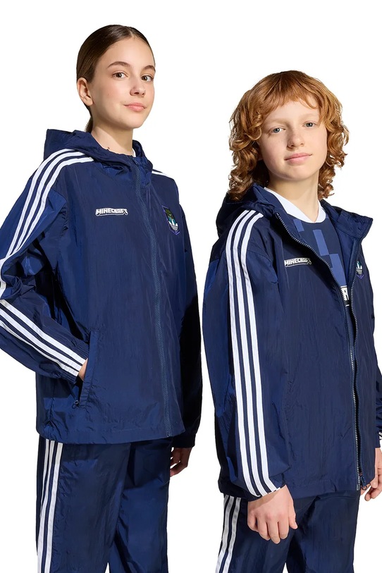 Дитяча куртка adidas Originals MINECRAFT з капюшоном темно-синій KD9835