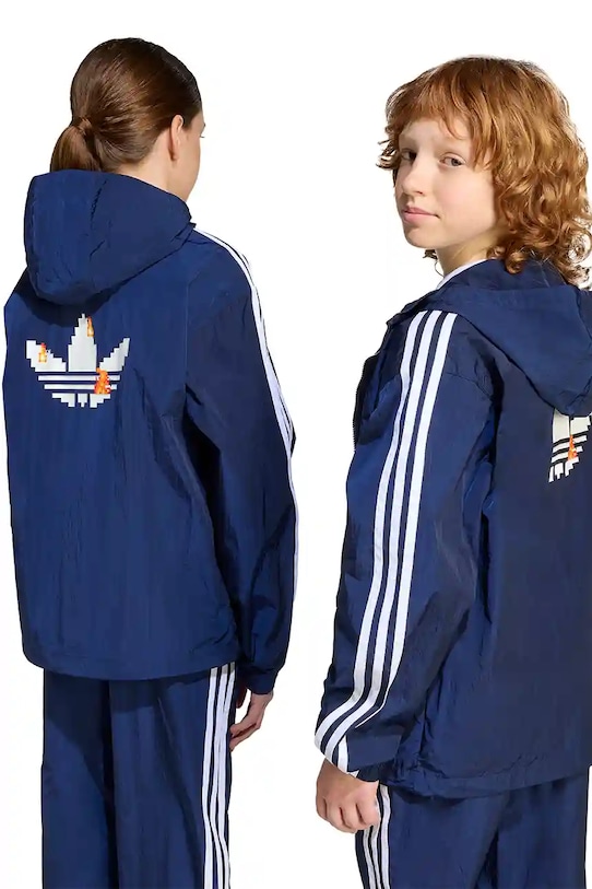 Dětská bunda adidas Originals MINECRAFT KD9835 námořnická modř