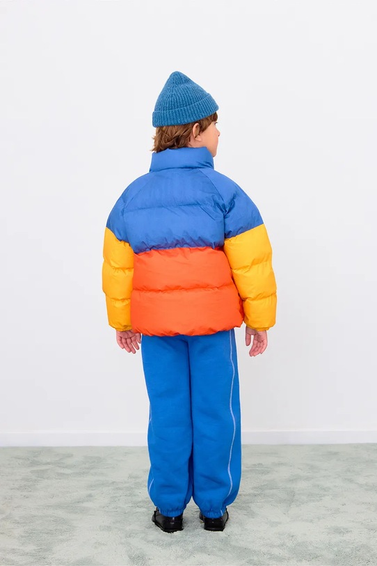 Tinycottons kurtka dziecięca COLOR BLOCK SHORT PADDED JACKET AW25.142 pomarańczowy