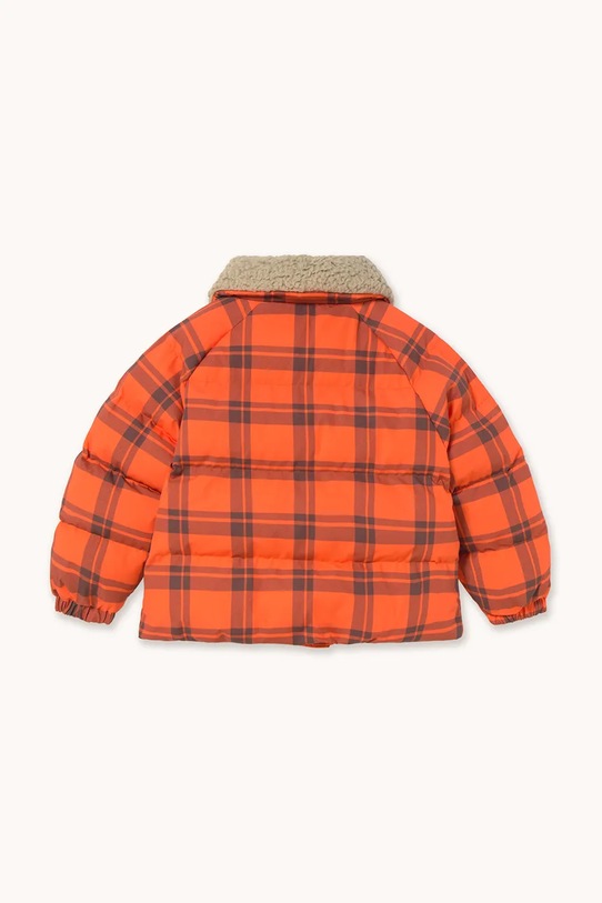 Chłopiec Tinycottons kurtka dziecięca CHECK PADDED JACKET AW25.145 pomarańczowy