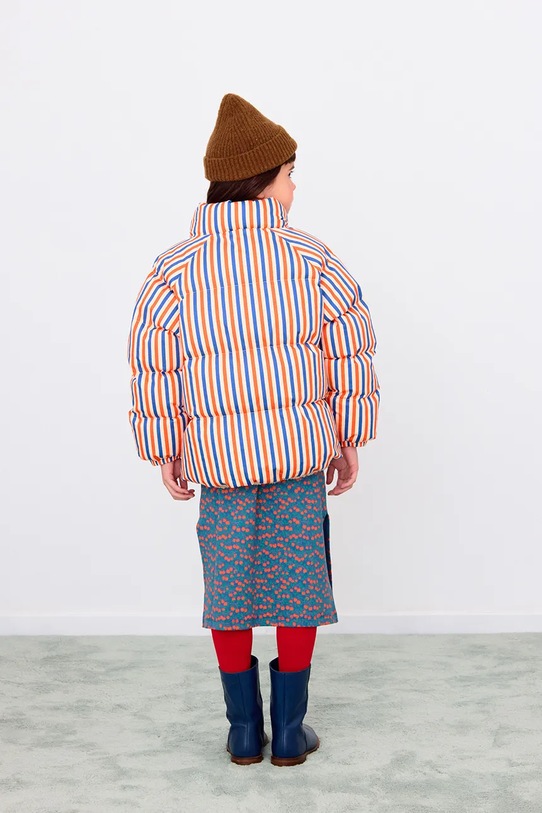 Tinycottons kurtka dziecięca STRIPES SHORT PADDED JACKET pomarańczowy AW25.146