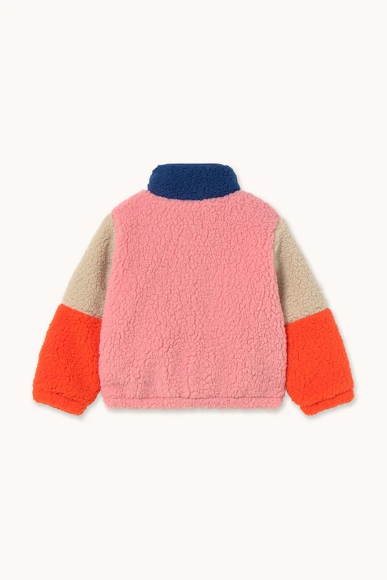 Chlapec Detská bunda Tinycottons COLOR BLOCK POLAR SHERPA JACKET AW25.360 tmavomodrá