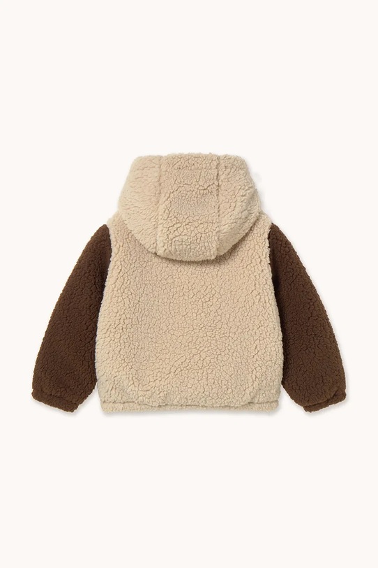 Chłopiec Tinycottons kurtka dziecięca COLOR BLOCK POLAR SHERPA HOODIE AW25.362 beżowy