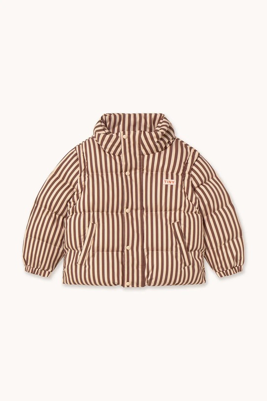 Tinycottons kurtka bawełniana dziecięca STRIPES SHORT PADDED JACKET AW25.484 różowy AW25