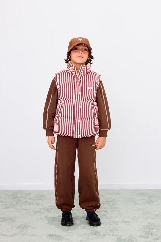 Tinycottons kurtka bawełniana dziecięca STRIPES SHORT PADDED JACKET AW25.484