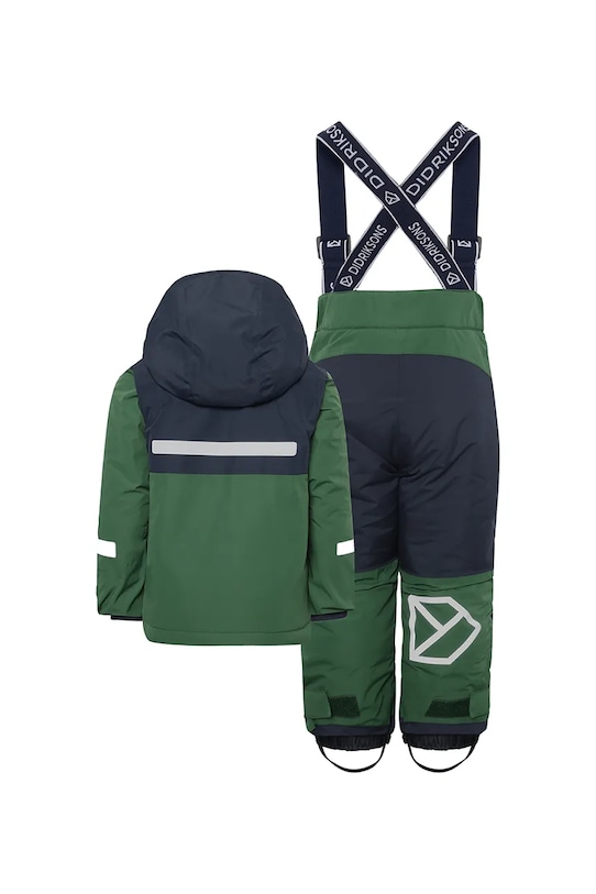 Chłopiec Didriksons kurtka i spodnie dziecięce SKARE KIDS SET 504342.9BYA zielony