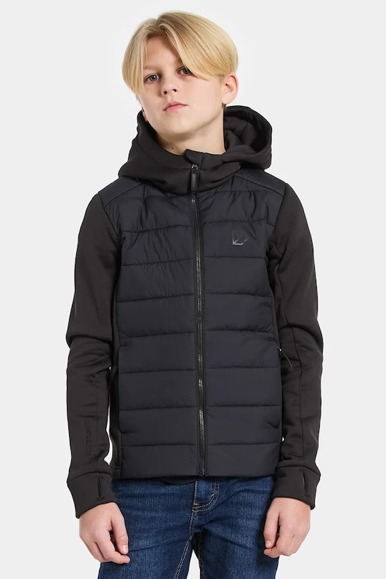 Куртка Didriksons KAPRIS KIDS FZ 3 с капюшоном чёрный 505956.9BYA