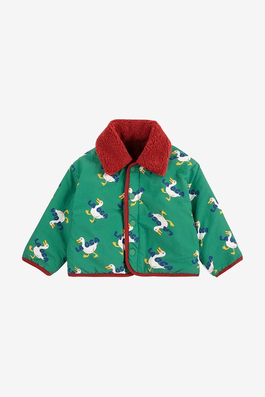 Двостороння дитяча куртка Bobo Choses La Oca 225AB107 зелений AW25