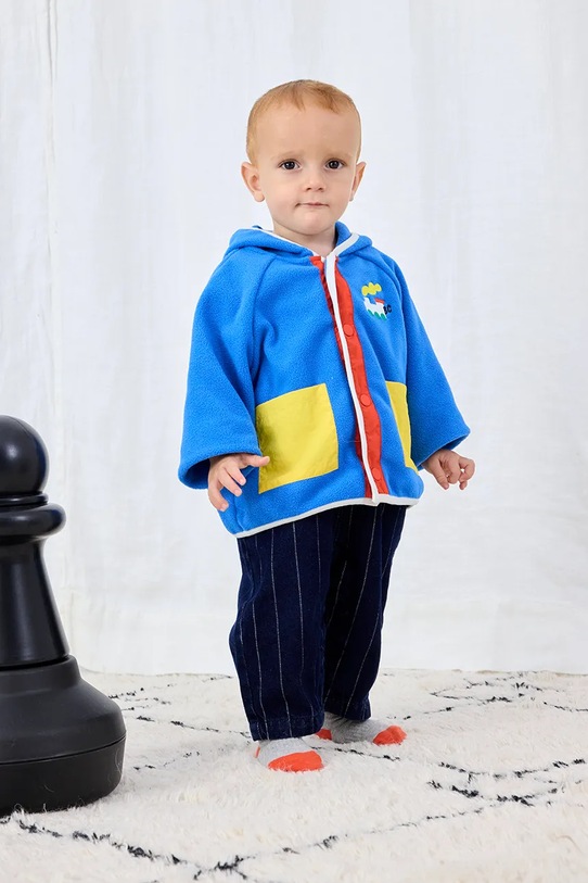 Куртка для немовлят Bobo Choses Choo Choo з капюшоном блакитний 225AB111