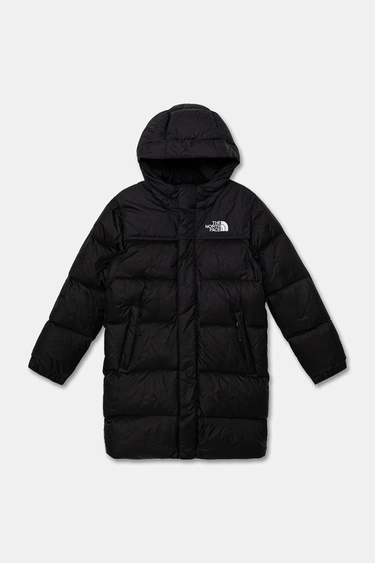 Dětská péřová bunda The North Face TEEN NUPTSE LONG PARKA s podšívkou černá NF0A88UFKX71