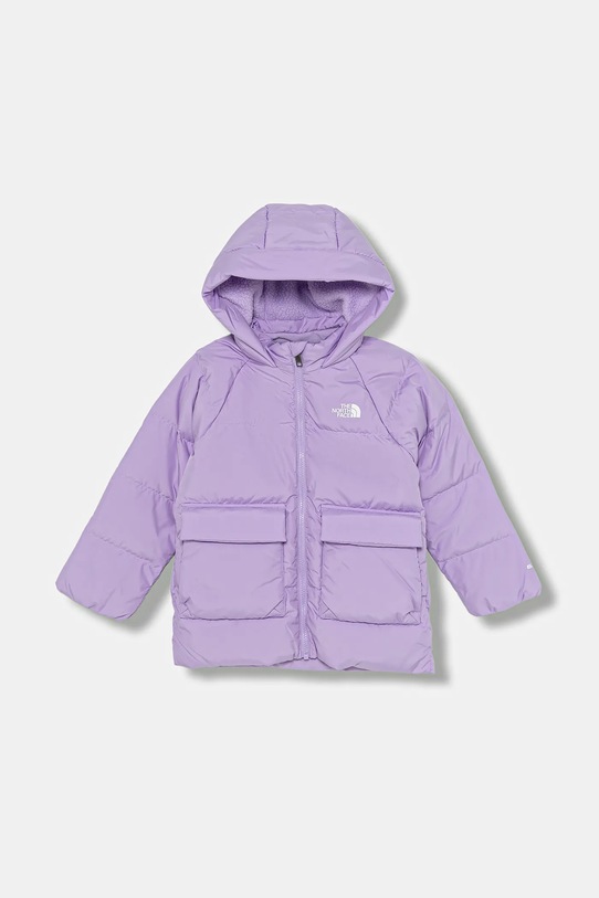 The North Face kurtka puchowa dziecięca KID NORTH DOWN FLEECE LINED PARKA pozostałe fioletowy NF0A88VFQZI1