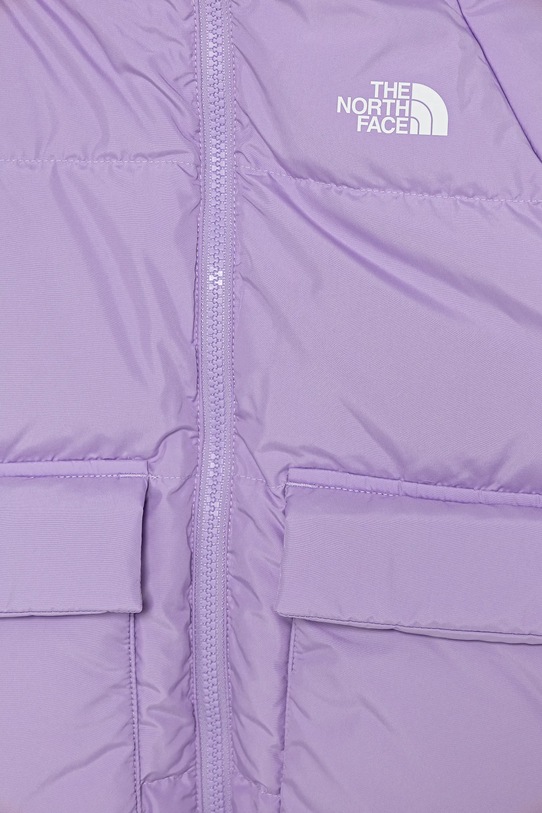 Chłopiec The North Face kurtka puchowa dziecięca KID NORTH DOWN FLEECE LINED PARKA NF0A88VFQZI1 fioletowy