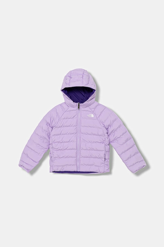 Dětská oboustranná bunda The North Face KID REVERSIBLE PERRITO HOODED JACKET NF0A88VJQZI1 fialová AW25