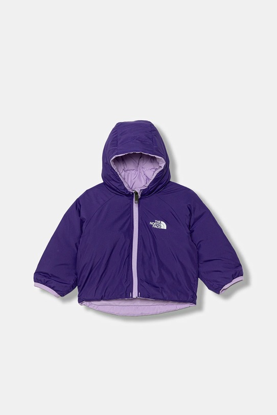 Oboustranná kojenecká bunda The North Face BABY REVERSIBLE PERRITO HOODED JACKET s podšívkou fialová NF0A88W3QZI1