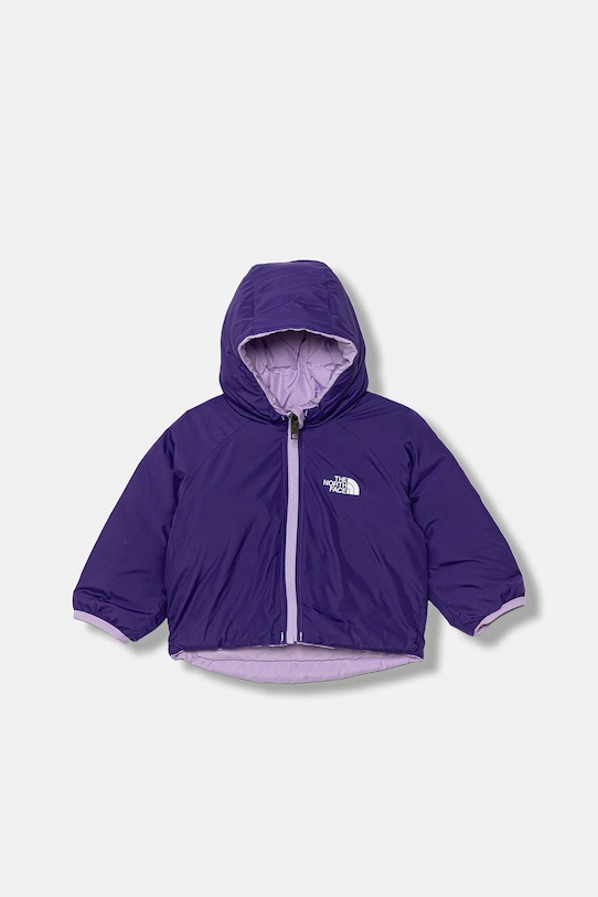 The North Face jachetă pentru copii cu două fețe BABY REVERSIBLE PERRITO HOODED JACKET cu captuseala violet NF0A88W3QZI1