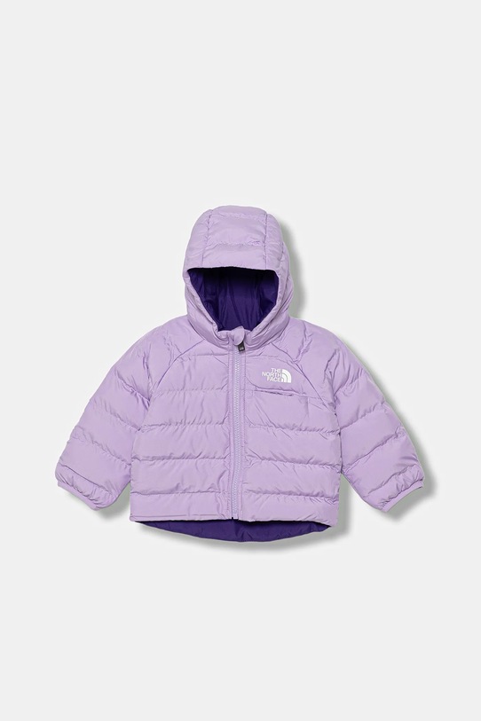 Oboustranná kojenecká bunda The North Face BABY REVERSIBLE PERRITO HOODED JACKET NF0A88W3QZI1 fialová AW25