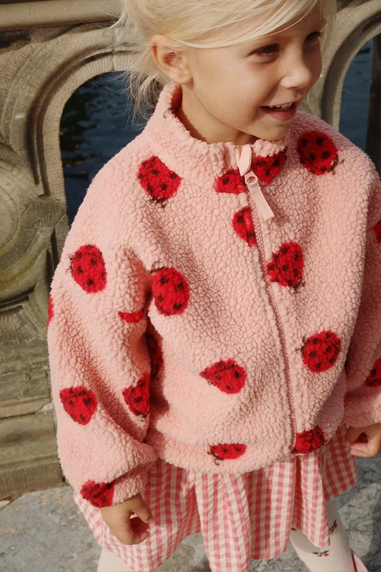 Konges Sløjd kurtka JODY TEDDY JACKET GRS bez kaptura różowy KS103479.9BYA